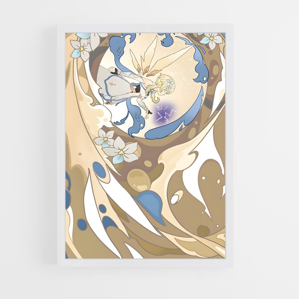 Poster Le Voyageur Épanoui – affiche Genshin impact (vue 3)